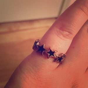 Silver/Black Stars Ring